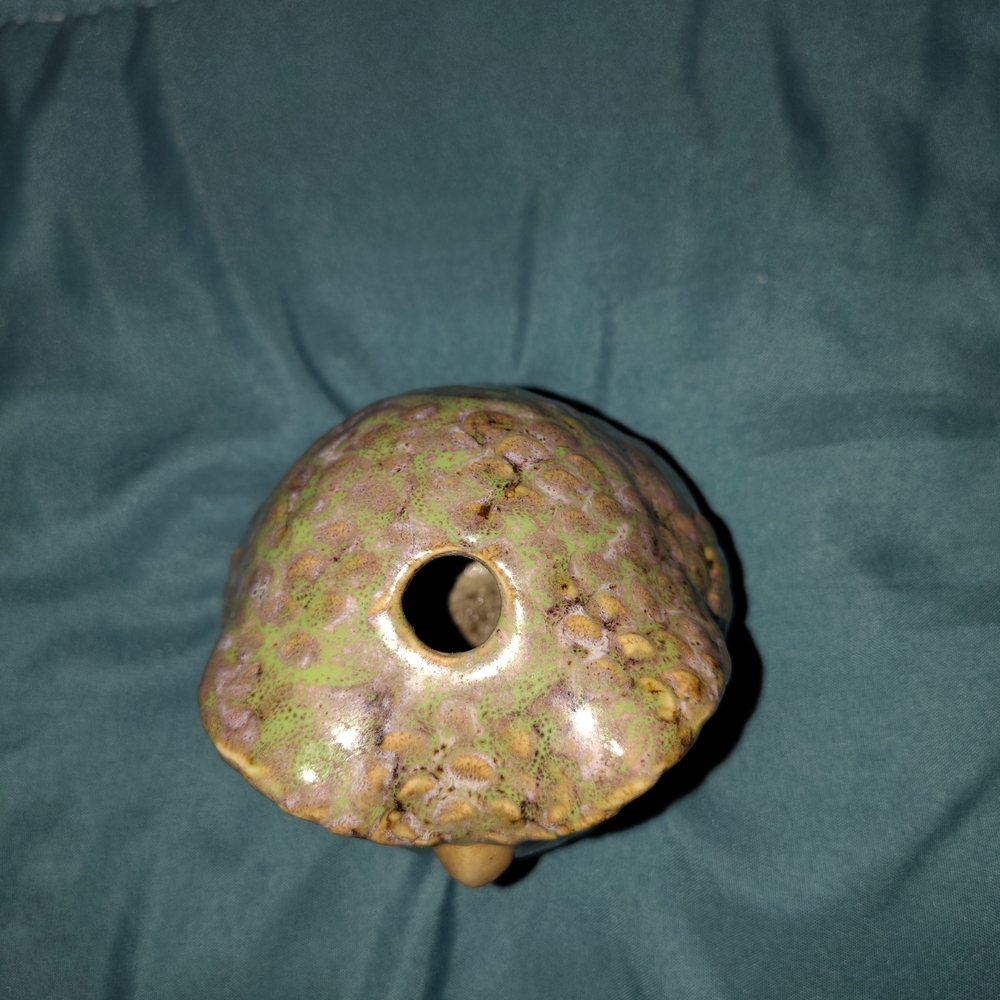 Charming Multicolor Ceramic Owl Sculpture - Picture 3 of 5